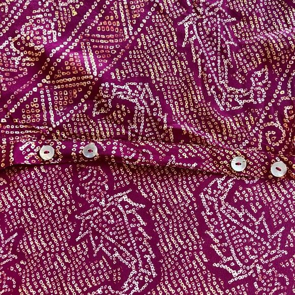 Rasberry Batik Silk Wrap Maxi Skirt or Coverup by VIX Paula Hermanny, Handmade,M - Picture 6 of 10